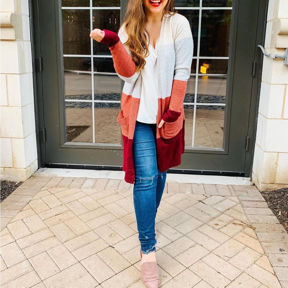 Colorblock Cardigan Sweater